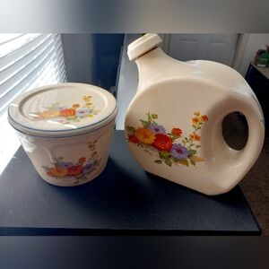 Vintage Universal Cambridge Floral Refrigerator Pitcher Stackable Container Set